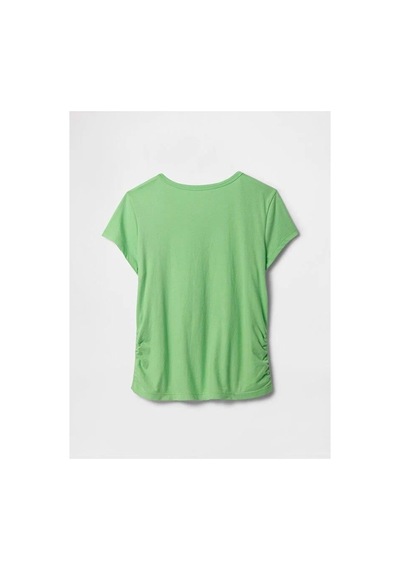 Gap V-logo Sıde Ruched Tee Kız Çocuk T-shirt 742430004 321814442-32336 Yeşil