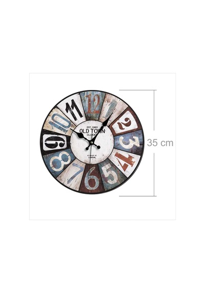 Büyük 35 Cm Yuvarlak Dart Hedef Tahtası Desenli Duvar Saati Çok Renkli