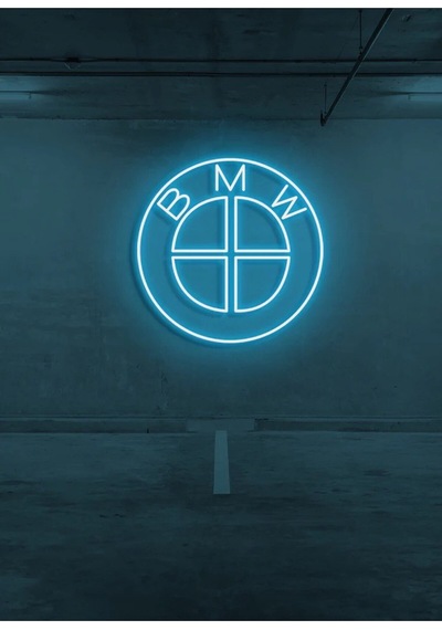 Rent A Carlara Özel Bmw Logo Neon Tabela Turkuaz