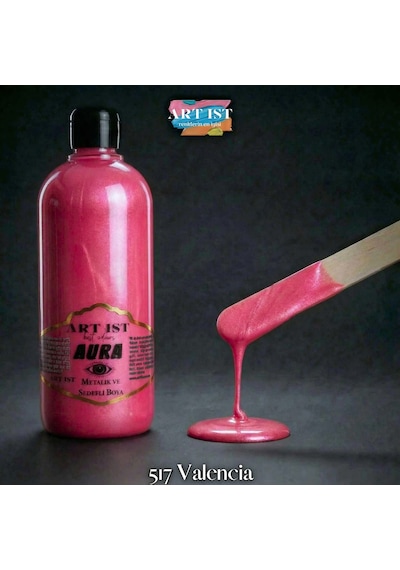 Aura Metalik Sedefli Ve Vernikli Boya - 517 Valencia Ahşap, Taş Tozu, Hobi, Dıy -