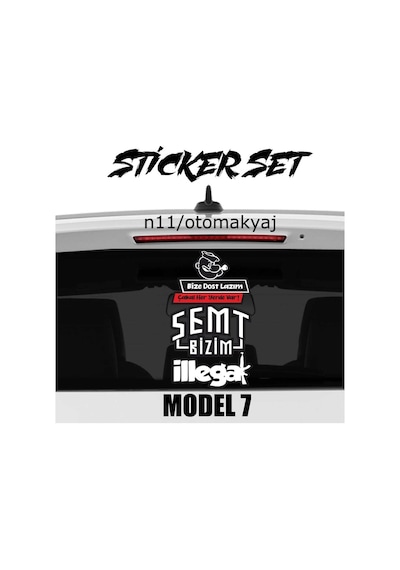 Arka Cam Yazı Sticker Espirili Büyük Boy Oto Araba Cam Sticker