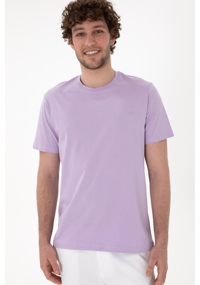 U.S. Polo Assn. Erkek Regular Fit Bisiklet Yaka Lila Basic Tişört 50305928-VR034