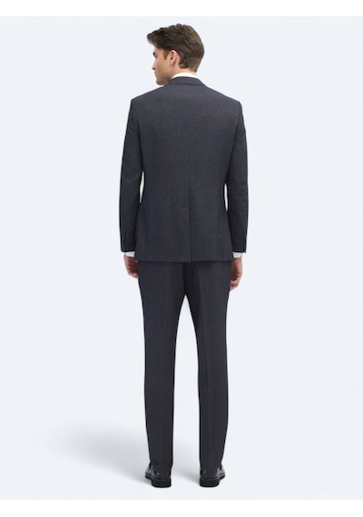 Kip Siyah Desenli Modern Fit Takım Elbise