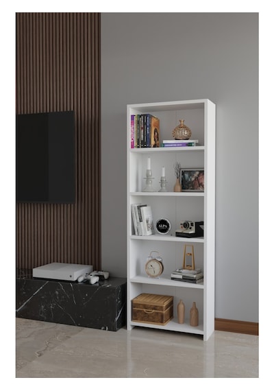 5 Raflı Kitaplık Dekoratif Çok Amaçlı Düzenleyici Raf 150 Cm Salon Çalışma Odası Raf Beyaz 5 Raflı Kitaplık Dekoratif Çok Amaçlı Düzenleyici Raf 150 Cm Salon Çalışma Odası Raf Beyaz