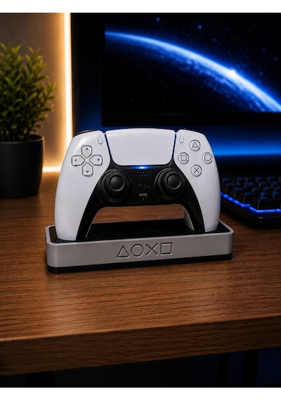 Veriqo 3d Ps5 Dualsense Şarj Ve Stand Ünitesi Playstation 5 Kontrolcü Masaüstü Düzenleyici Standı Gri