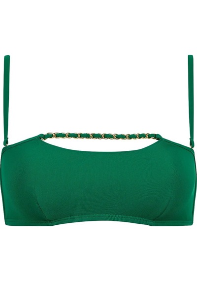 Aubade Sparkling Treasure Bandeau Sütyen, Altın Zincir Detaylı, Geri Dönüşümlü, Askılı Mayo Üstü Yeşil Aubade Sparkling Treasure Bandeau Sütyen, Altın Zincir Detaylı, Geri Dönüşümlü, Askılı Mayo Üstü Yeşil