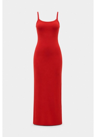 Suud Collection Kırmızı Rae Askılı Basic Elbise