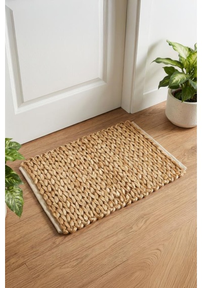 Digithome Jüt Hasır Dikdörtgen Oturma Odası Yatak Odası Natural Halı 65x45 Cm Kahverengi