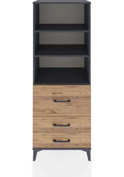 Hyperion Dolap 3 Raflı 3 Çekmeceli 60x44x163 Antrasit-çam Antrasit