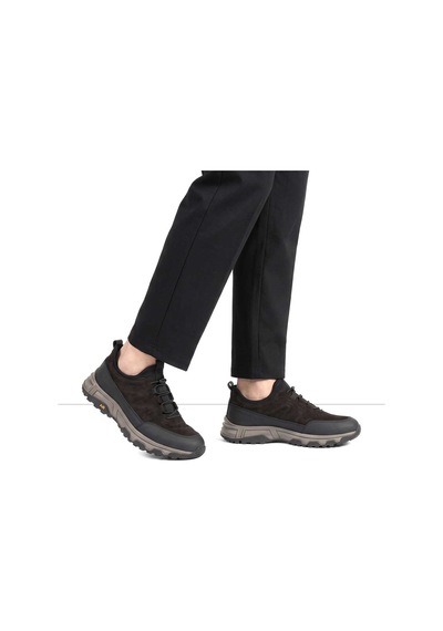 Erkek Siyah Nubuk Deri Sneaker