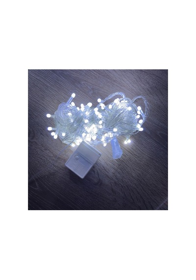 10m 100 Led Damla Uçlu Beyaz Işık Şeffaf Kablo Mz-17-1 - Led Işık
