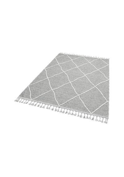 Soho Sh 02 Grey Hav Vermeyen Özel Ipler Ile Üretilen Etnik Örgü Desenlere Sahip Makine Halısı