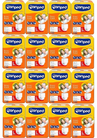 Canped Emici Külot Hasta Bezi Büyük Boy L 8'Li x 16 128 Adet