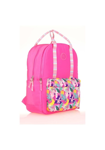 Kaukko Double Stripe Sırt Çantası Pink K1762 Pembe