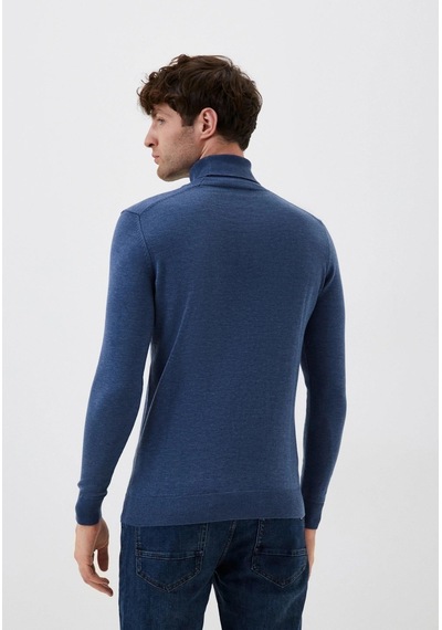 Erkek Tam Balıkçı Boğazlı Triko Mavimelanj Slim Fit Pamuklu Sık Örme Kazak Ncs Jeans 3003-mavimelanj Mavi
