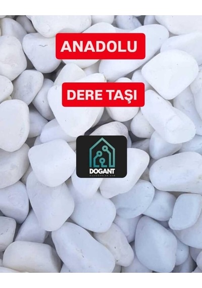 Anadolu Beyaz Dolomit Taş, 2 Kg, Dere Çakıl Taşı, Akvaryum Teraryum Saksı Dekor Taşı