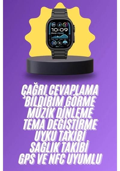 Ultra 3 Kordonlu Amoled Ekran Akıllı Saat Çok Fonksiyonlu Uyku Ve Sağlık Takibi