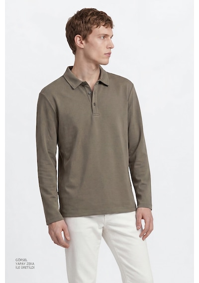 Altınyıldız Classıcs Erkek Hakı Pamuklu Slim Fit Dar Kesim Polo Yaka Uzun Kollu Esnek Tişört Haki Altınyıldız Classıcs Erkek Hakı Pamuklu Slim Fit Dar Kesim Polo Yaka Uzun Kollu Esnek Tişört Haki