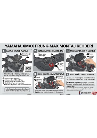 Yamaha Xmax Uyumlu Frunk-max Gidon İçi Saklama Bölmesi - 2017-2026 Tüm Kasalarla Uyumlu Siyah