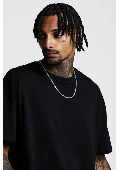 Startmore Erkek Siyah Düz Oversize T-shirt Siyah