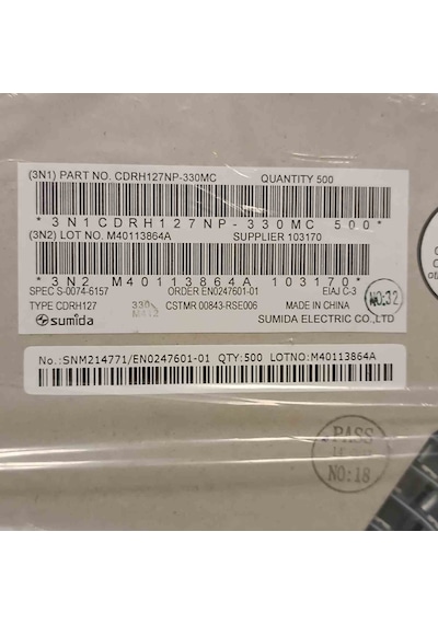 Cdrh127np-330mc 33uh 3a 12.3x12.3x8 Sumıda Smd Bobin 20 Adet