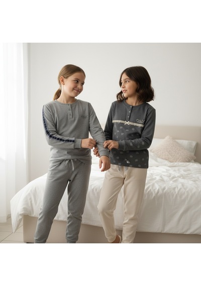 Bonbon Genç Kadın Pamuklu 2 Adet 2'li Pijama Takımı Al507 V2, Al506 V2 Bb2456 Çok Renkli