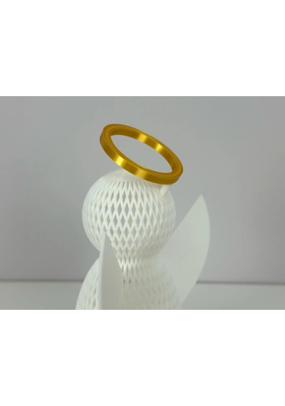 3d Baskı File Dokulu Melek Tealight Mumluk 14,5 Cm Altın Haleli Dekoratif Fener Şamdan Masa Süsü Çok Renkli