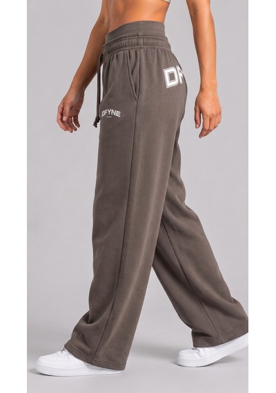 Dfyne Regular Kadın Kahverengi Bol Paça Oversize Eşofman Altı