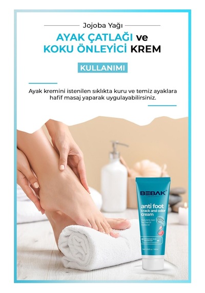 Bebak 100 Ml Ayak Çatlak Ve Koku Önleyici Ayak Bakım Kremi Hızlı Emilim Özelliği İle