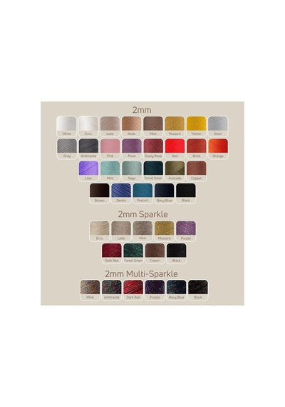2 Mm - 200 Gr Polyester Makrome Ipi Siyah 230 M Polyester Makrome Ip Supla Ip Ve Çanta Ipliği Siyah