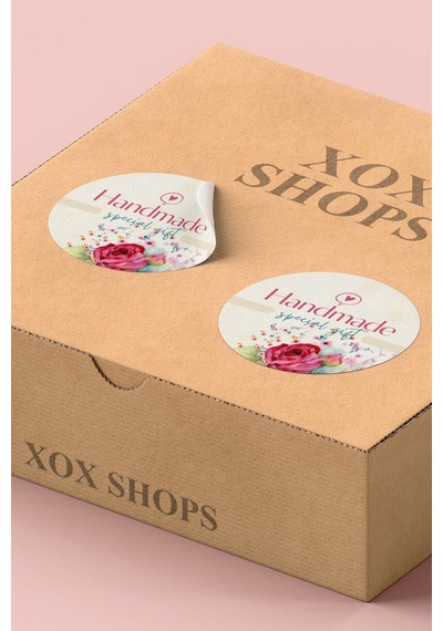 Handmade Special Gift Sticker 3x3cm St2322 Çok Renkli
