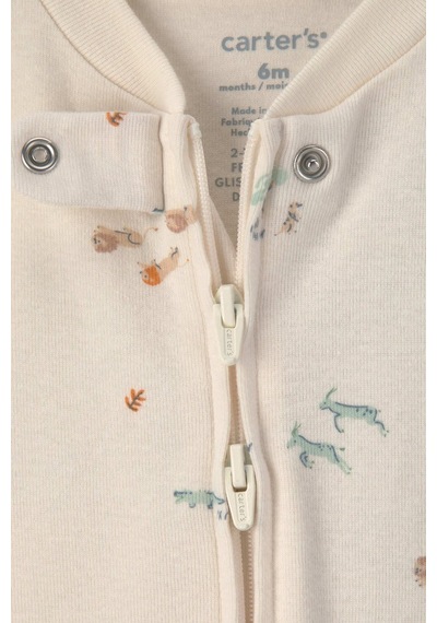 Carter's Erkek Bebek Layette 2'li Fermuarlı Patikli Tulum Set Ren renkli