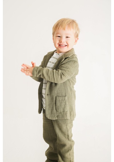 Nanica Kids Erkek Çocuk Müslin Ceket 125710 Zeytin Yeşil