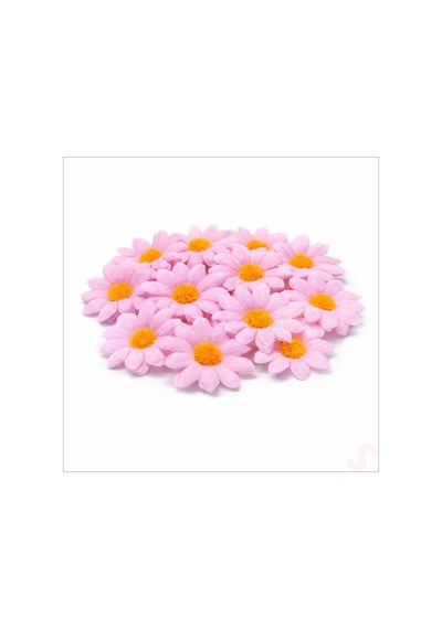 Yapay Papatya Çiçek Kafası 4 Cm X 20 Adet - Pembe Renkli