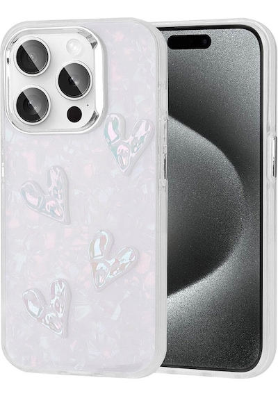 Apple iPhone Uyumlu 15 Pro Kılıf Kabartma Figürlü Parlak Zore Eralli Silikon Kapak Kalp