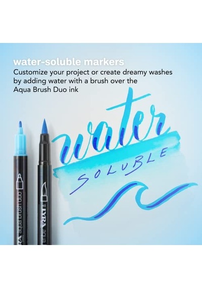 Aqua Brush Duo Çizim Kalemi Askılı Paket 12'li Genel