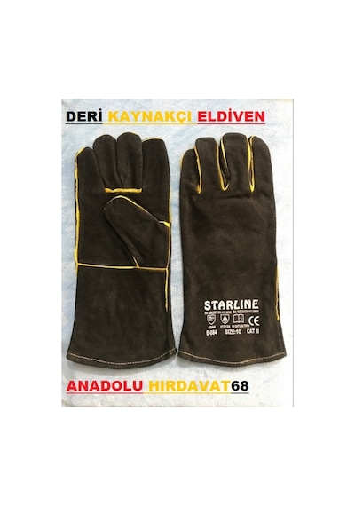 Starline Yüksek Kalite Kaynakçı Eldiveni E-084 Deri Eldiven 10No