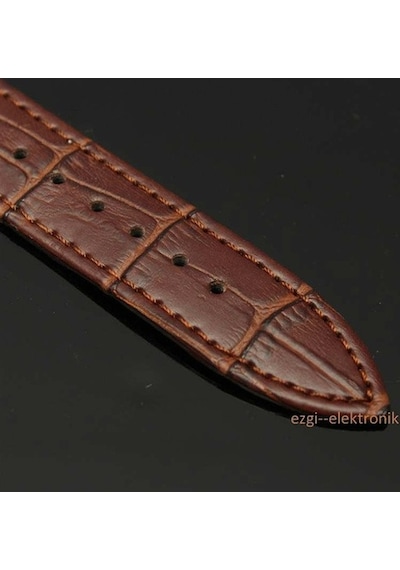 Bizon Deri Saat Kayışı 20Mm Spor Kahverengi Klipsli Saat Kordonu (305768342)