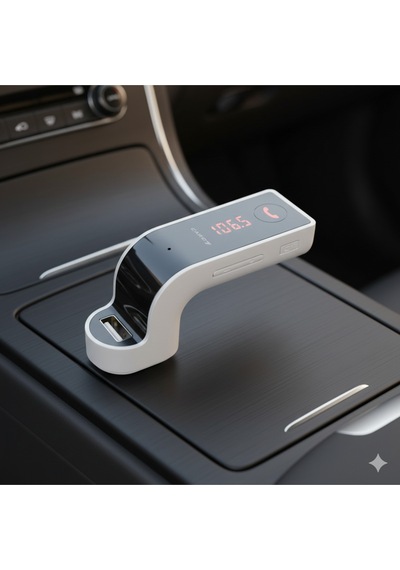 Carg7 Bluetooth Araç Fm Transmitter Usb Girişli Beyaz Android İos Cihazlar Uyumlu Diğer