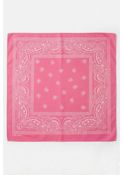 Mollycrush Unisex Pembe Şal Desenli Fular Günlük Saç Aksesuarı Boyunluk Ve Outdoor Bandana Şeker Pembe