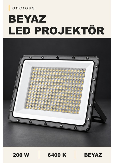 Onerous 200w 6400k Beyaz Led Projektör
