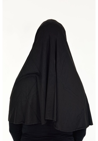 Peçeli Hazır Türban Pratik Şal Hijab Namaz Örtüsü Siyah