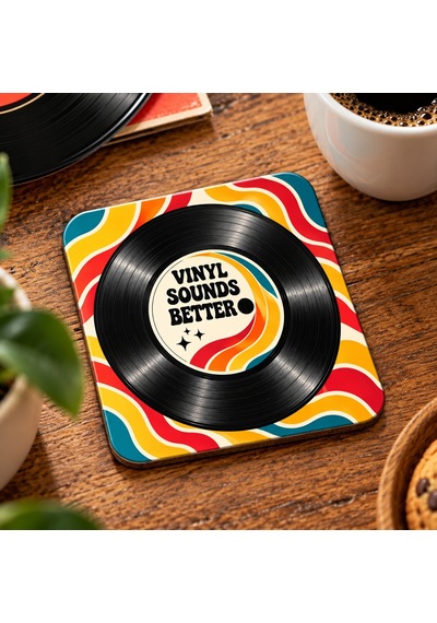 Reto Vinlytemalı Dekoratif Mdf Bardak Altlığı 10x10 Cm Çok Renkli