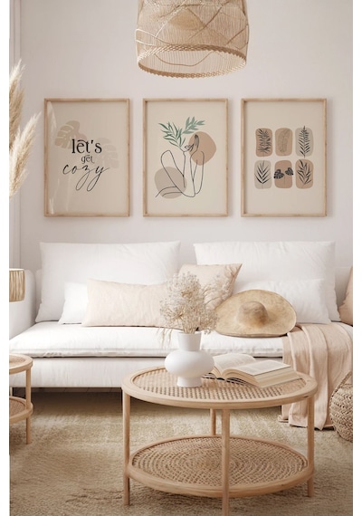 Artavessa Gerçek Ahşap Çerçeveli 3 Parça 3D Poster Tablo Seti - 3DARTSOHOSET26