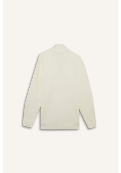 DeFacto Comfort Fit Dik Yaka Dokulu Yarım Fermuarlı Waffle Sweatshirt D7543AX25SPER138