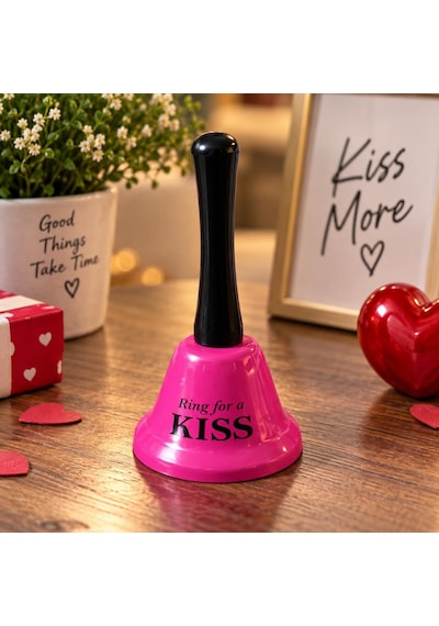 Resepsiyon Zili Masa Zili Ring For A Kiss Pembe El Çanı Dekoratif Zil
