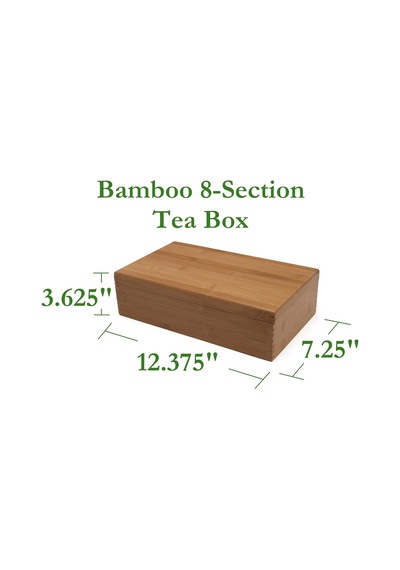 8 Bölmeli Bambu Ahşap Çay Kutusu, 12-3/8 "x 7-3/8" X 3-3/5" çok renkli
