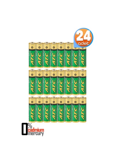 Atc 24lü Aa R6 Heavy Duty Kalın Kalem Pil Saat Pili Çinko Karbon Pil Zn-c 1.5v