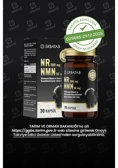 Nr 300 Mg + Nmn 50 Mg Lipozomal Formül 30 Kapsül Takviye Edici Gıda