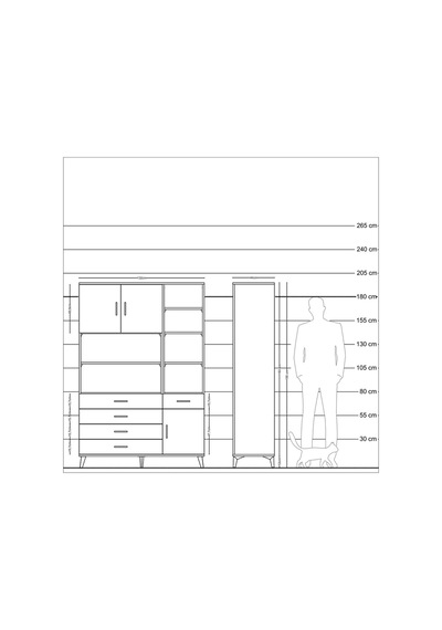 Hyperion Dolap 9 Raflı 5 Çekmeceli 3 Kapaklı 132x44x195 Çam-antrasit/antrasit Antrasıt/antrasıt Hyperion Dolap 9 Raflı 5 Çekmeceli 3 Kapaklı 132x44x195 Çam-antrasit/antrasit Antrasıt/antrasıt